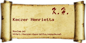 Keczer Henrietta névjegykártya