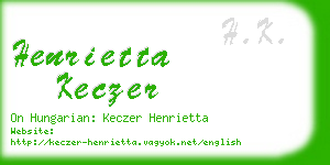 henrietta keczer business card